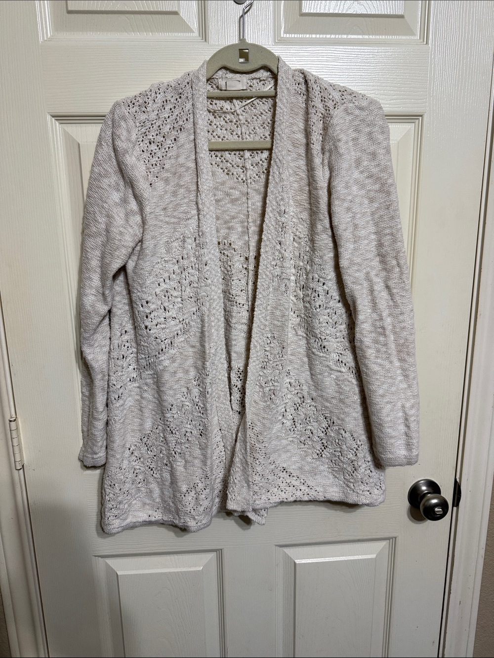 Cozy Open-Front Women's Sweater Cardigan - Light Beige